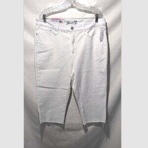 NEW Seven 7 Breezy White High Rise Cut Off Stretch Crop Jeans Size 16